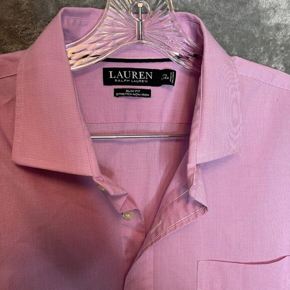 Lauren Ralph Lauren Black Label Men Slim Fit Stretch Non Iron Dress Shirt 17.5 - Picture 6 of 11